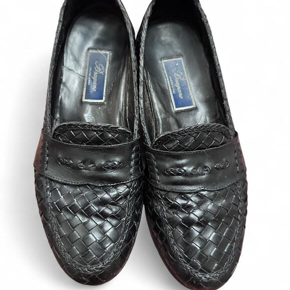 Vintage Bragano Italian Woven Leather Loafers Size 10.5 - Picture 1 of 8